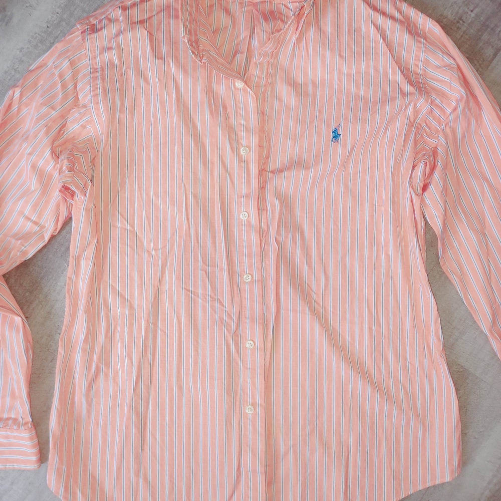 Ralph Lauren Vibrant Orange and Navy Shirt